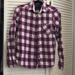 American Eagle purple checked flannel